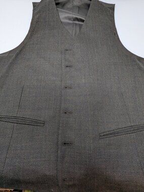 Excellent six button dark grey birdseye wool waistcoat 42R